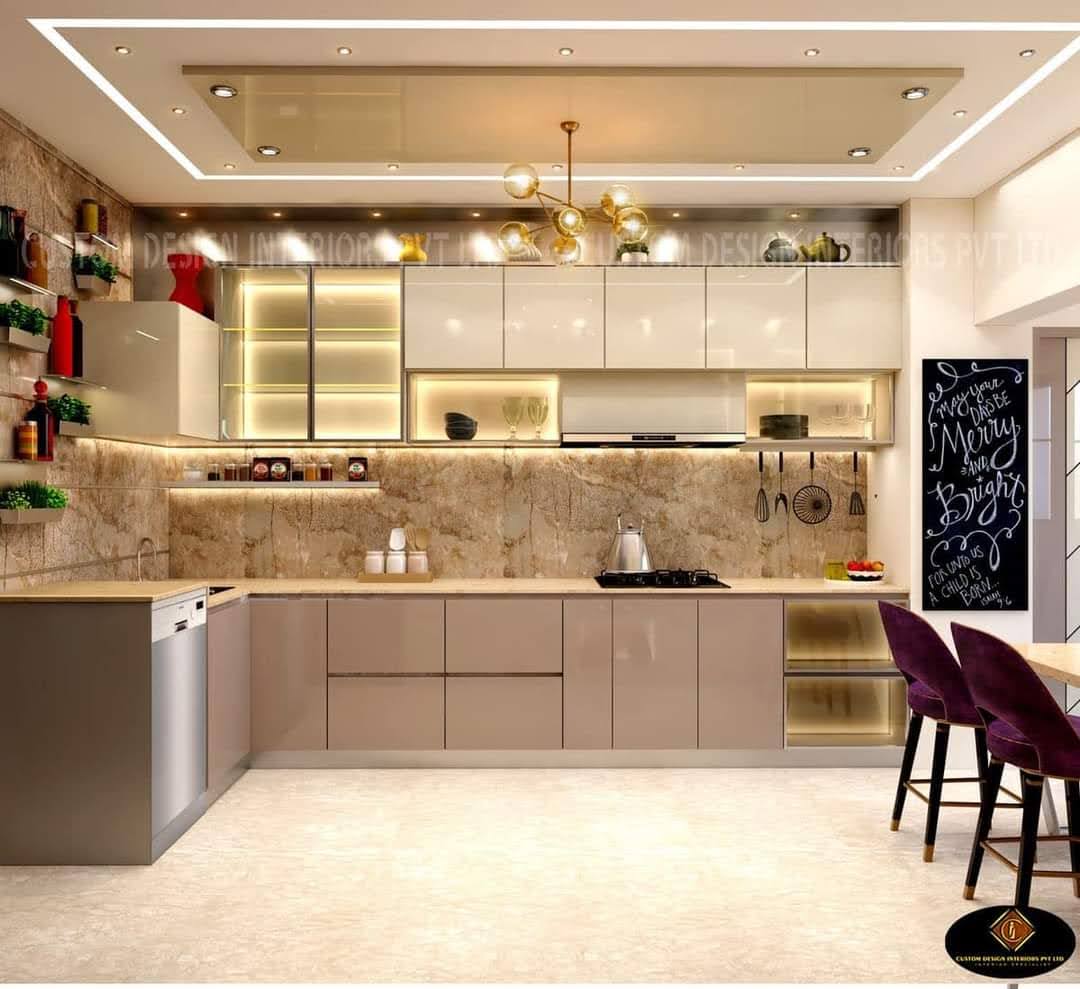 Premium modular kitchen with breakfast counter